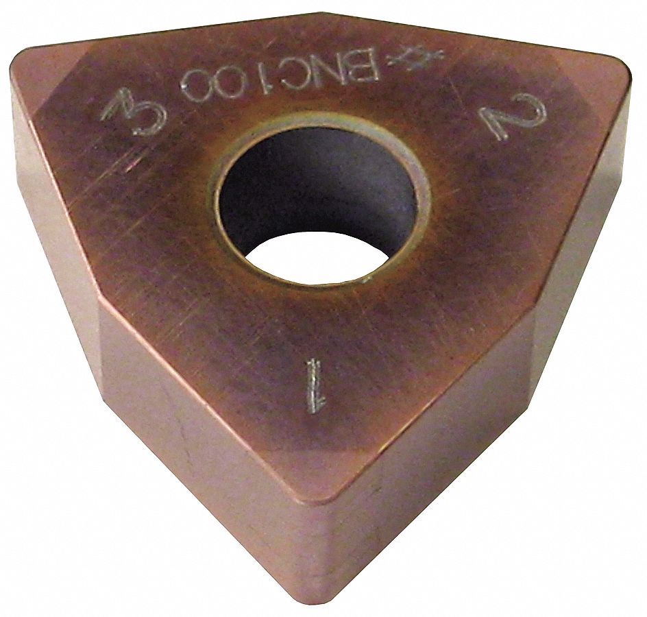 Turning Insert: 1/2 in Inscribed Circle, Neutral, 3/16 in Thick, 0° Clearance Angle, TiN