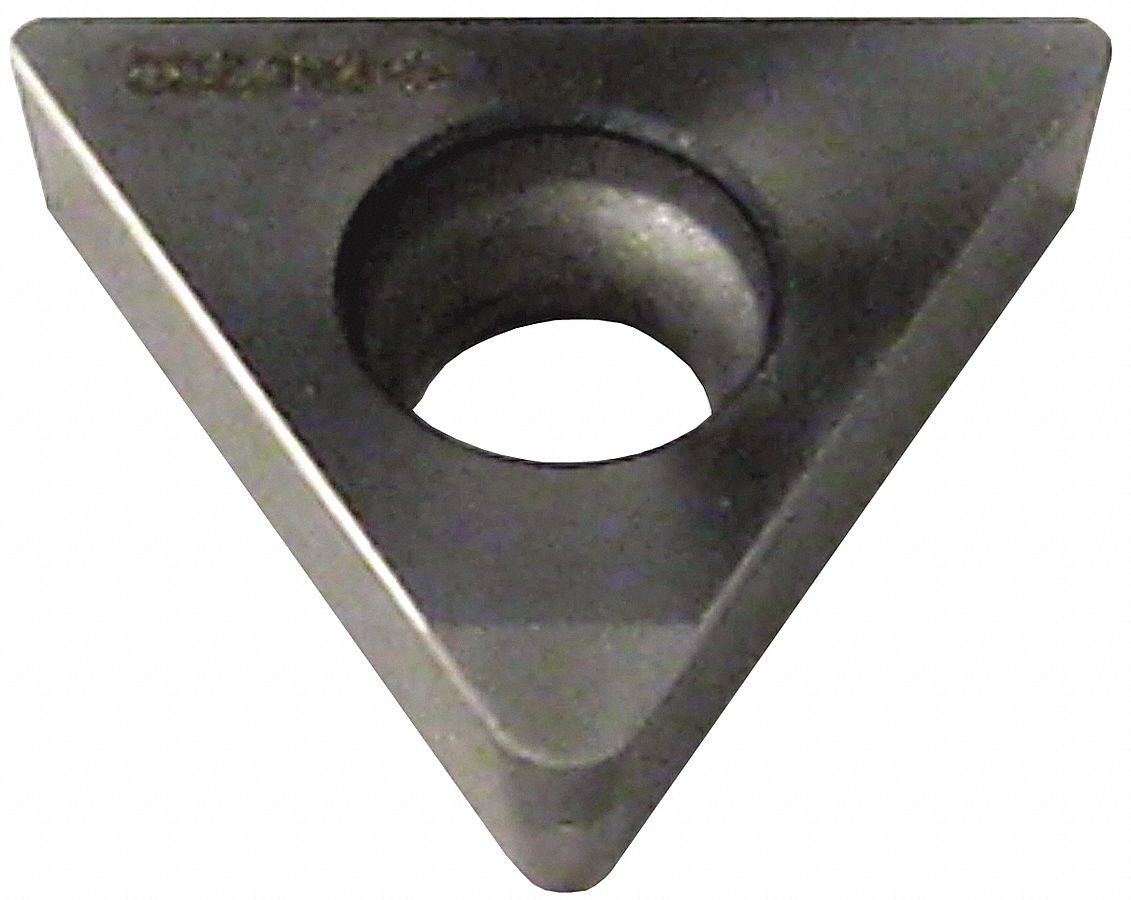 Triangle Turning Insert: 1/4 in Inscribed Circle, Neutral, 7° Clearance Angle, TiN, BNC200