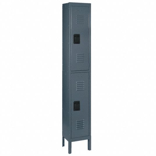 GRAINGER APPROVED Gray Wardrobe Locker, (1) Wide, (2) Tier Openings: 2 ...