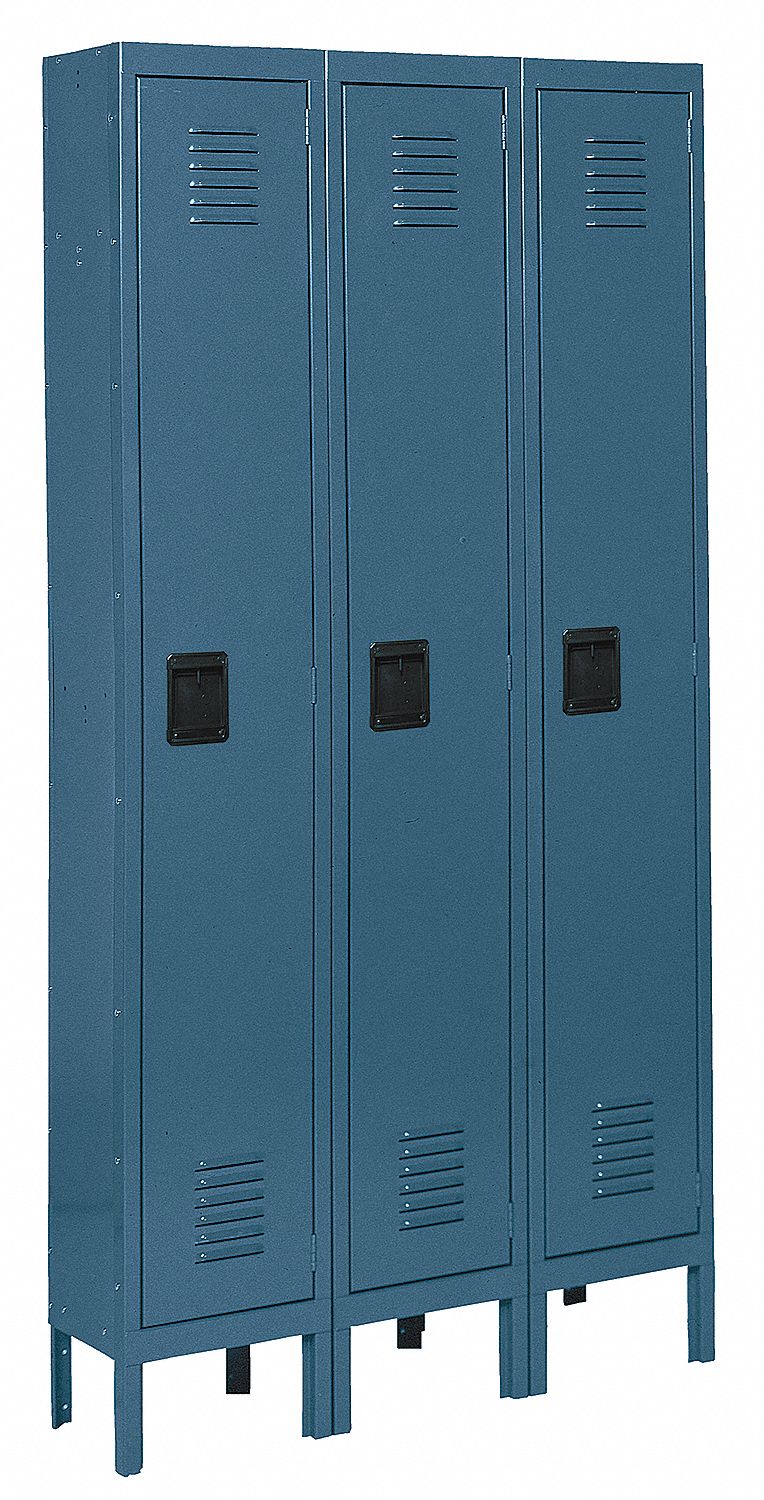 Grainger Approved Blue Wardrobe Locker 3 Wide 1 Tier