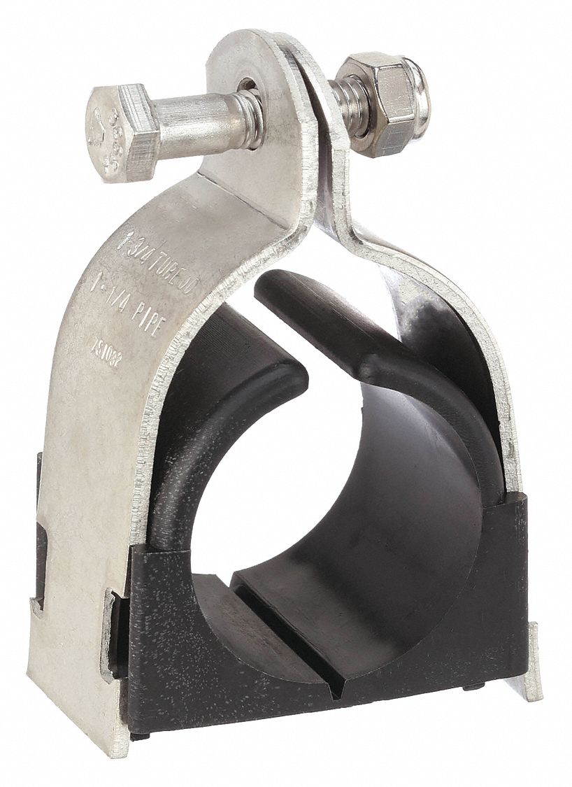 VIBRATION-DAMPENING STRUT CLAMP: 304 SS, FOR 1¼ IN PIPE, FOR 1 11/16 IN MAX. OD