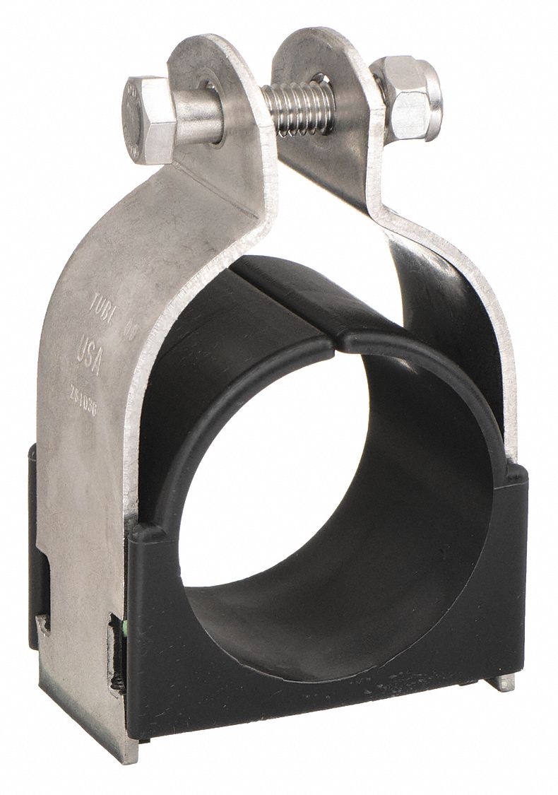 VIBRATION-DAMPENING STRUT CLAMP: 304 SS, FOR 1¼ IN COPPER TUBE, FOR 1 ⅜ IN MAX. OD