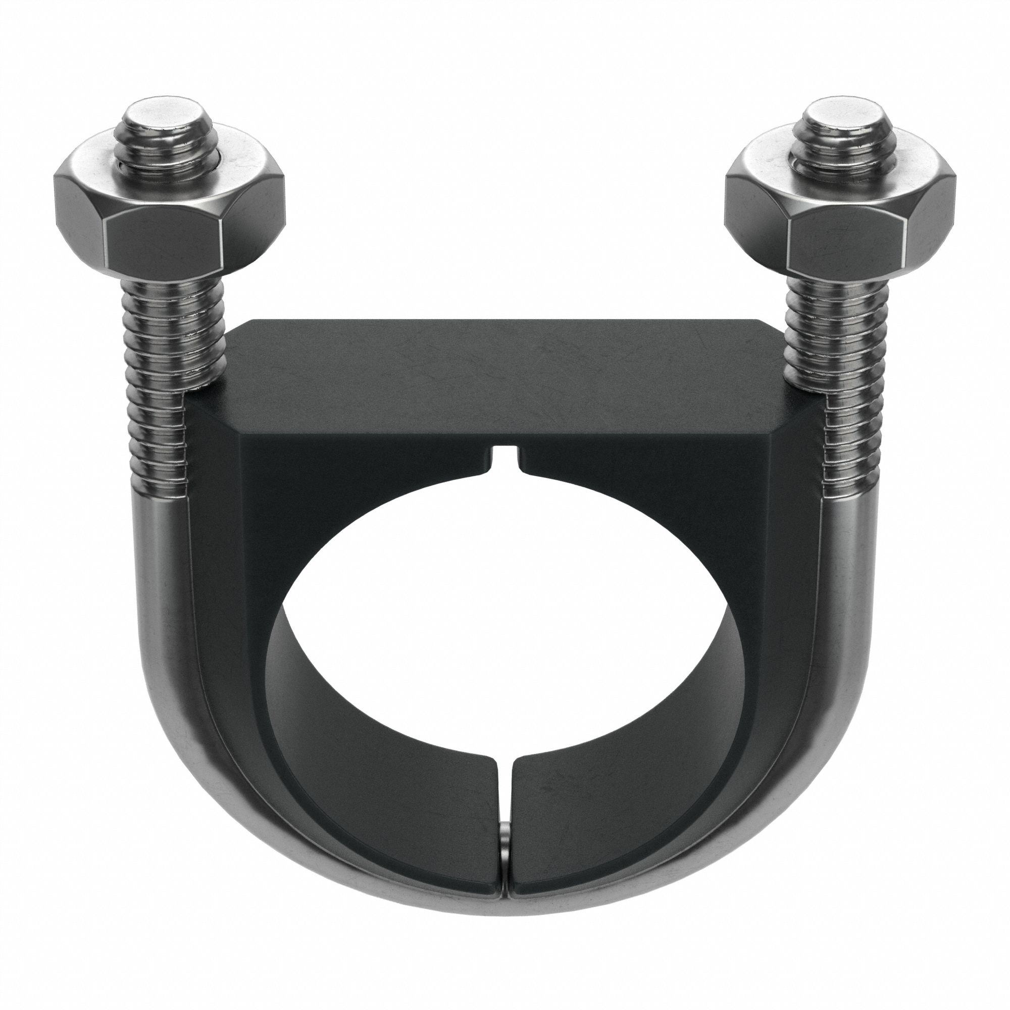 Vibration Dampening U-Bolt: 1/4"-20 Thread Size, For Pipe Size 1 in, 2 3/64 in Inside Ht, Plain