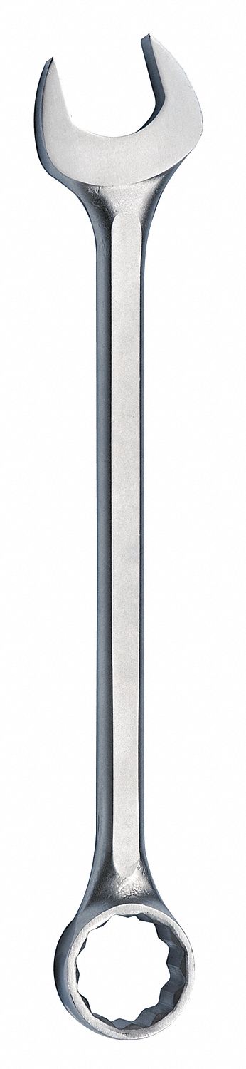 Combination Wrench: Alloy Steel, Satin, 2 3/4 in Head Size, 29 3/4 in Overall Lg, Offset