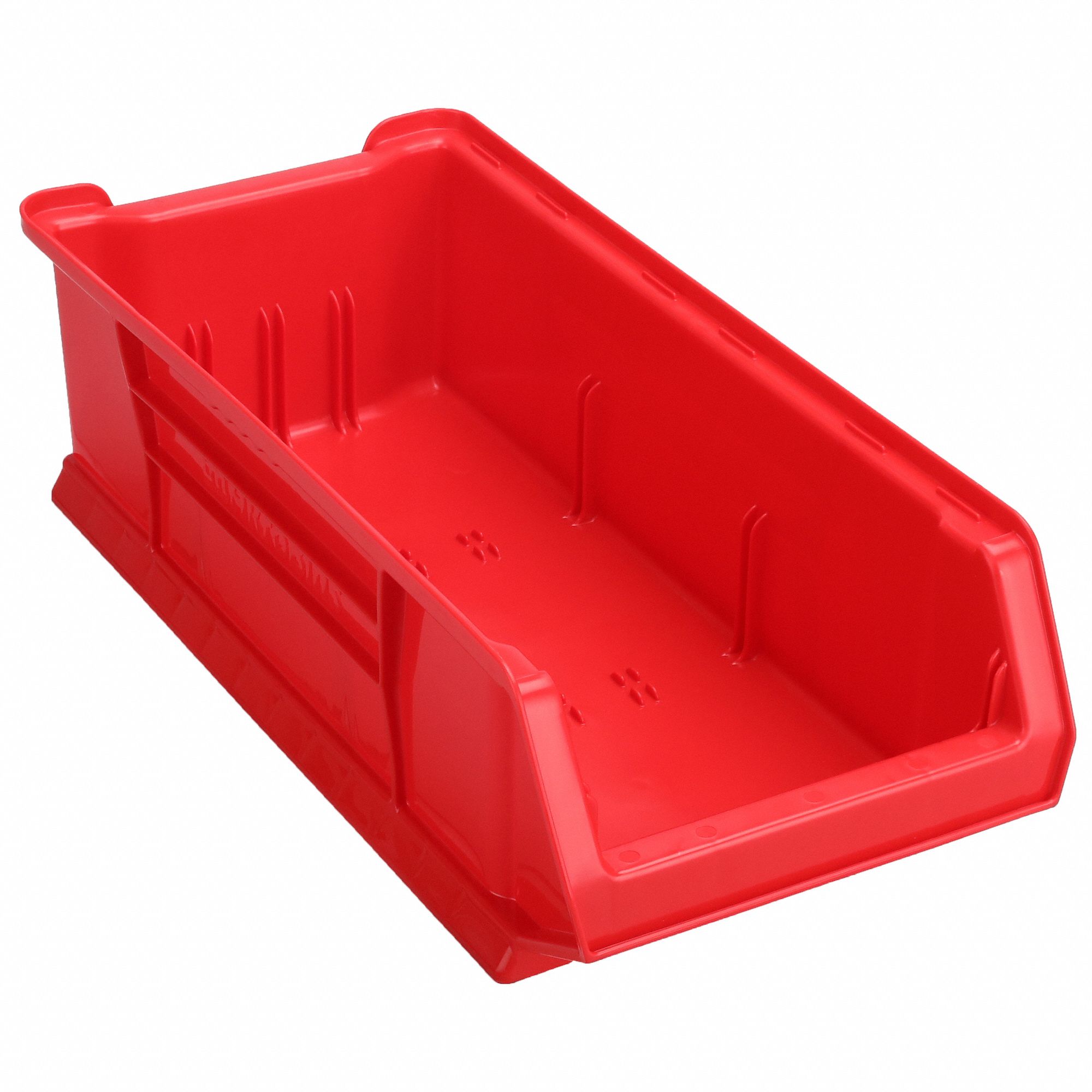 SUPER SIZE BIN, 23⅞ IN OVERALL L, 11 IN X 7 IN, RED, STACKABLE, 200 LB LOAD CAPACITY