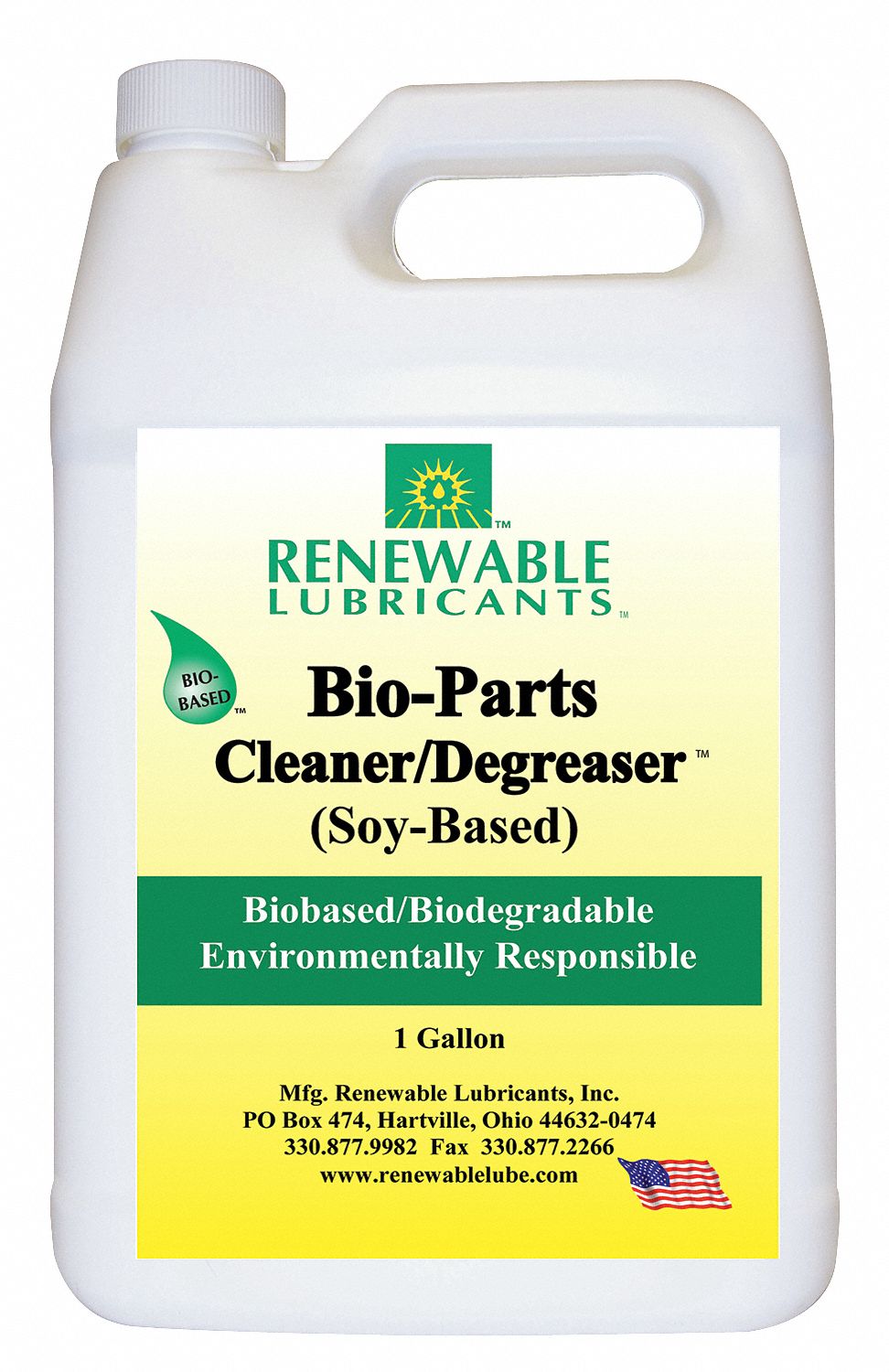 RENEWABLE LUBRICANTS Parts Cleaner and Degreaser 1 gal Size, Clear and Golden Yellow 4MXL6
