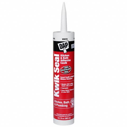 DAP, Kwik Seal Tub & Tile, White, Acrylic Latex Adhesive Caulk 4MY71