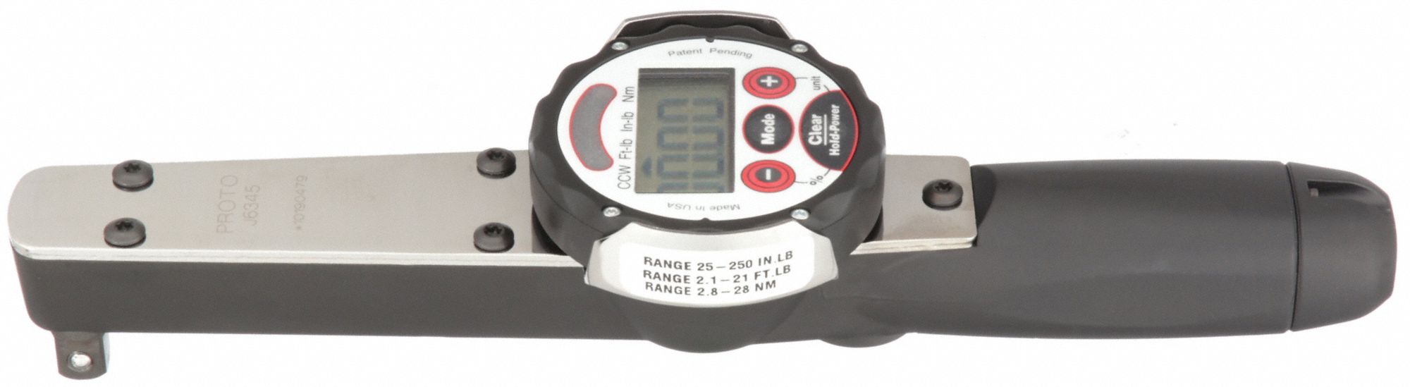 PROTO Electronic Dial Torque Wrench, Drive Size 3/8 in, 2.1 ftlb to 21