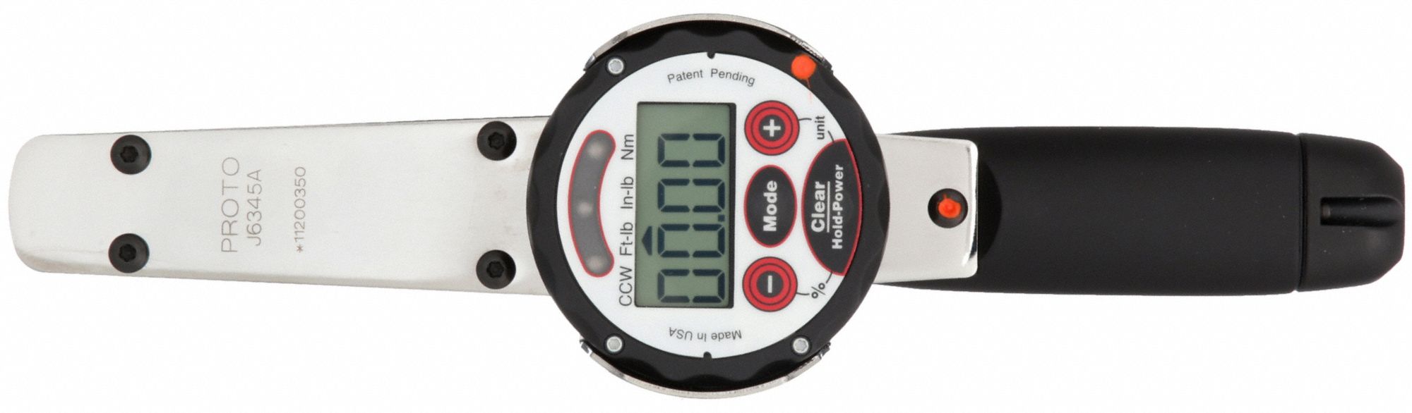 Electronic Torque Wrench: Foot-Pound/Inch-Pound/Newton-Meter, 5 to 50 ft-lb, 11 in Overall Lg