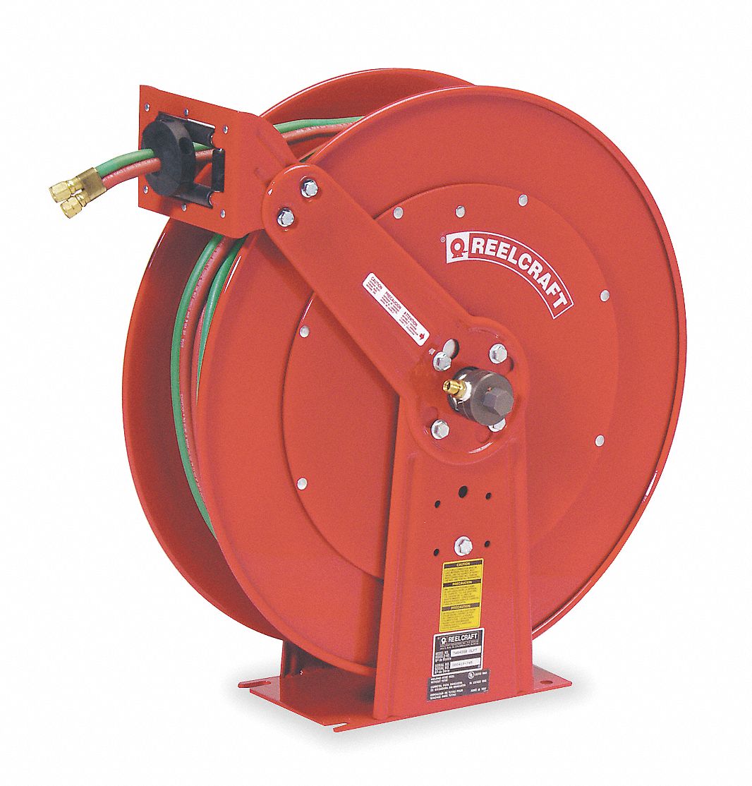 REELCRAFT, 75 ft (3/8 in I.D.), 9/16 in F UNF, Welding Hose Reel