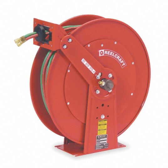 REELCRAFT, 100 ft (1/4 in I.D.), 9/16 in F UNF, Welding Hose Reel -  4NB16