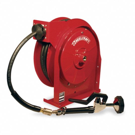 REELCRAFT, 35 ft (3/8 in I.D.), 3/8 in MNPT, Spring Return Hose Reel -  5KPA0