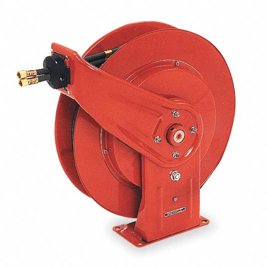 REELCRAFT, 50 ft (3/8 in I.D.), 3/8 in MNPT x 3/8 in MNPT, Dual Reel Spring  Return Hose Reel - 4NB32