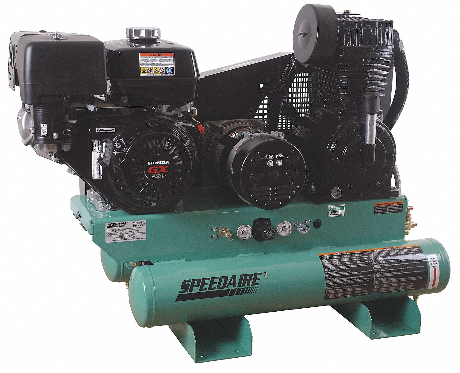 SPEEDAIRE 8 gal. Stationary Air Compressor/Generator - 4NB87|4NB87 ...