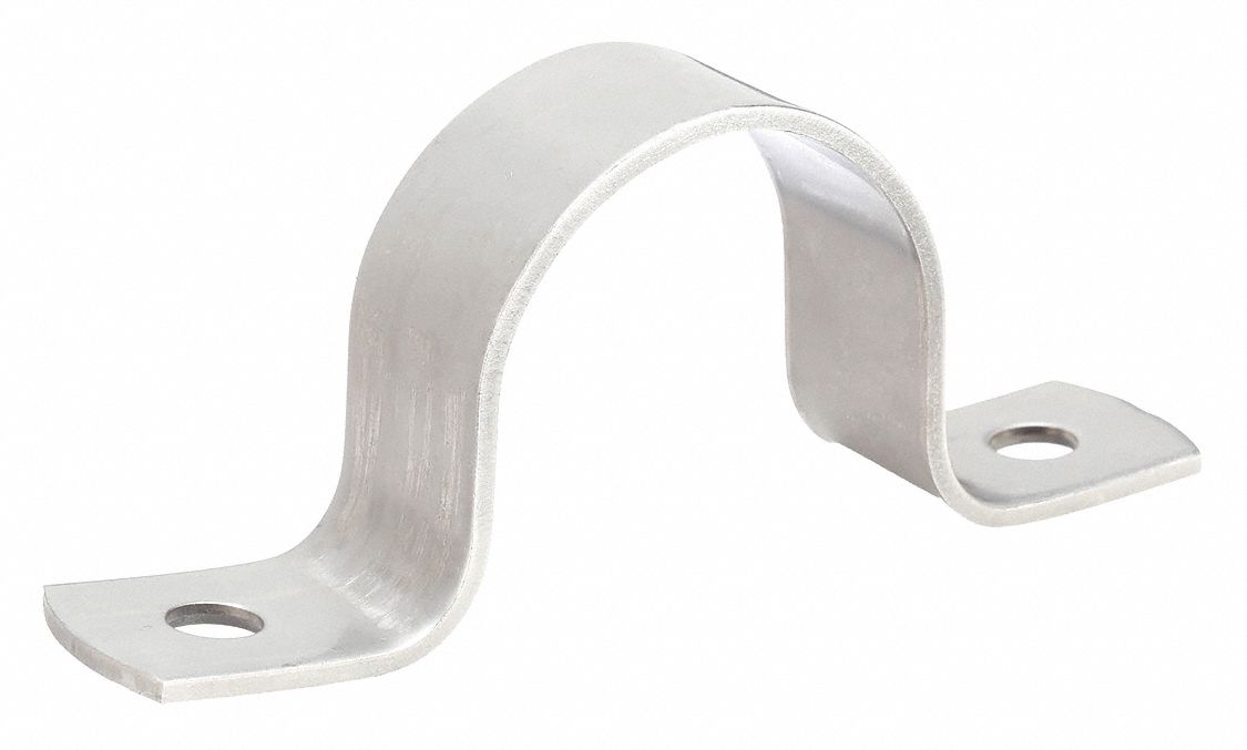 Heavy Duty Pipe Strap: 304 Stainless Steel, For 2 1/2 in Pipe, For 2 7/8 in  Copper Tube