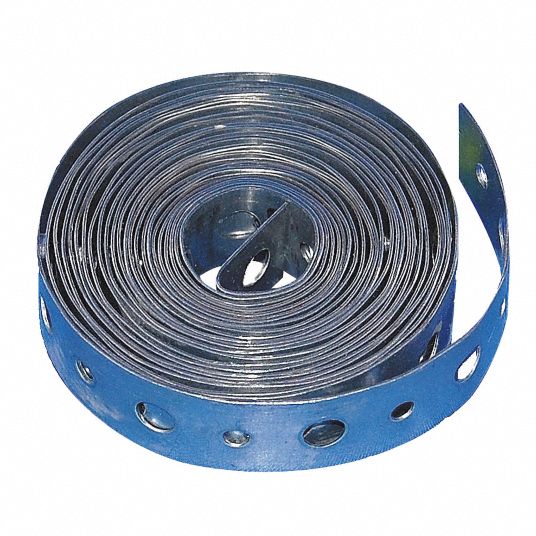 GRAINGER APPROVED 100ft Galvanized Steel Hanging Strap, 20 Gauge
