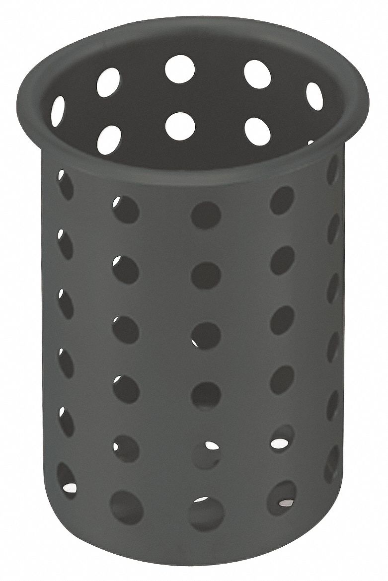 FLATWARE CYLINDER, BLACK, PLASTIC