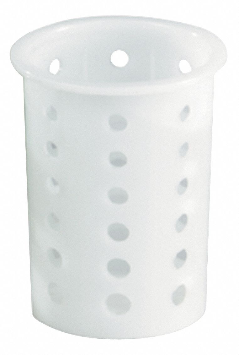 FLATWARE CYLINDER, WHITE, PLASTIC