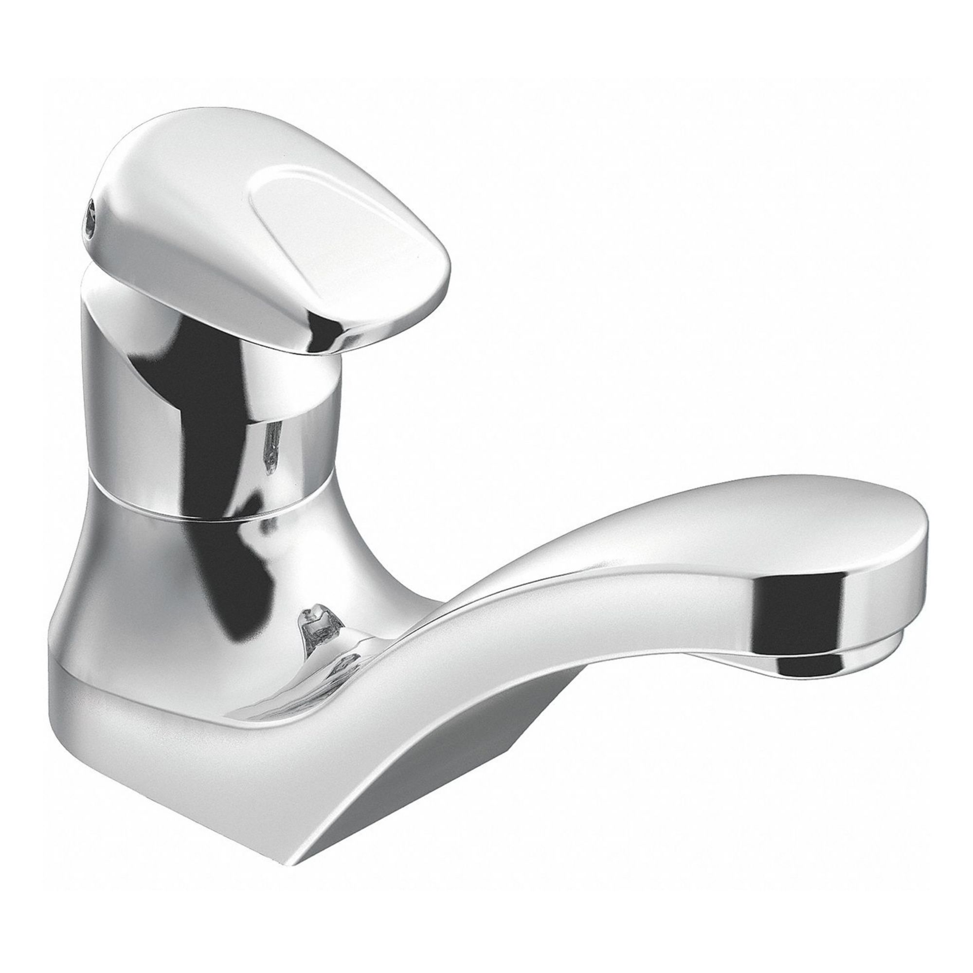 Low Arc Bathroom Faucet: M-Press, Single-Post, Brass, Chrome Finish, 0.5 gpm Flow Rate, Spray