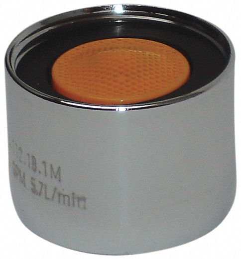 Outlet: 1.5 gpm Flow Rate, Laminar Flow Outlet, Brass, Chrome Finish, 55/64"-27 Connection Size