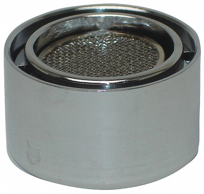 Outlet: 1.5 gpm Flow Rate, Aerated Flow Outlet, Brass, Chrome Finish, 55/64"-27 Connection Size