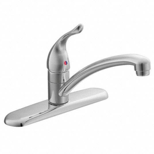 Moen Chrome Low Arc Kitchen Sink Faucet Manual Faucet Activation 1 5 Gpm 4neh8 7425 Grainger