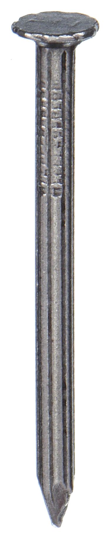 MASONRY NAIL, 1 IN, 9 GA, 1 IN L, 0.1483 IN SHANK DIAMETER, FLUTED, FLAT, 173 PK