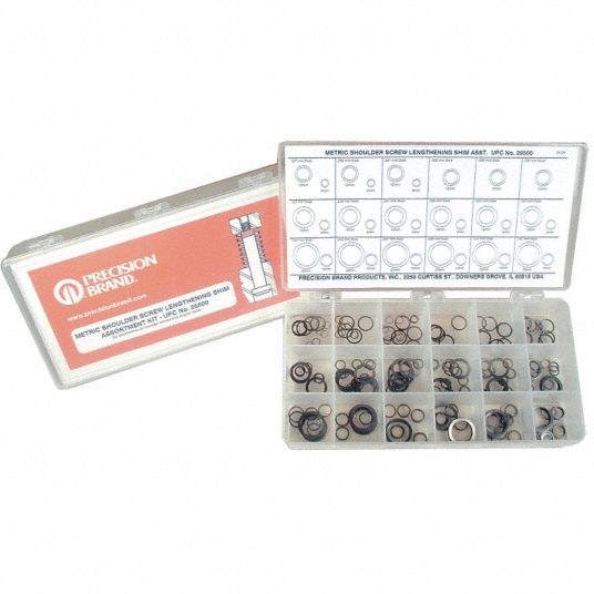 PRECISION BRAND Stainless Steel Arbor Shim Assortment, 6 to 20mm OD