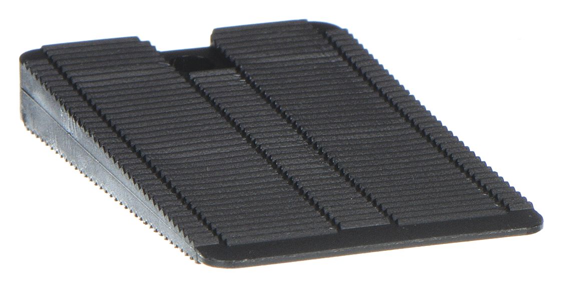 WEDGE SHIMS, 1 15/16 IN SHIM L, 1 3/16 IN SHIM W, POLYPROPYLENE, PLAIN FINISH, BLACK, 200 PK