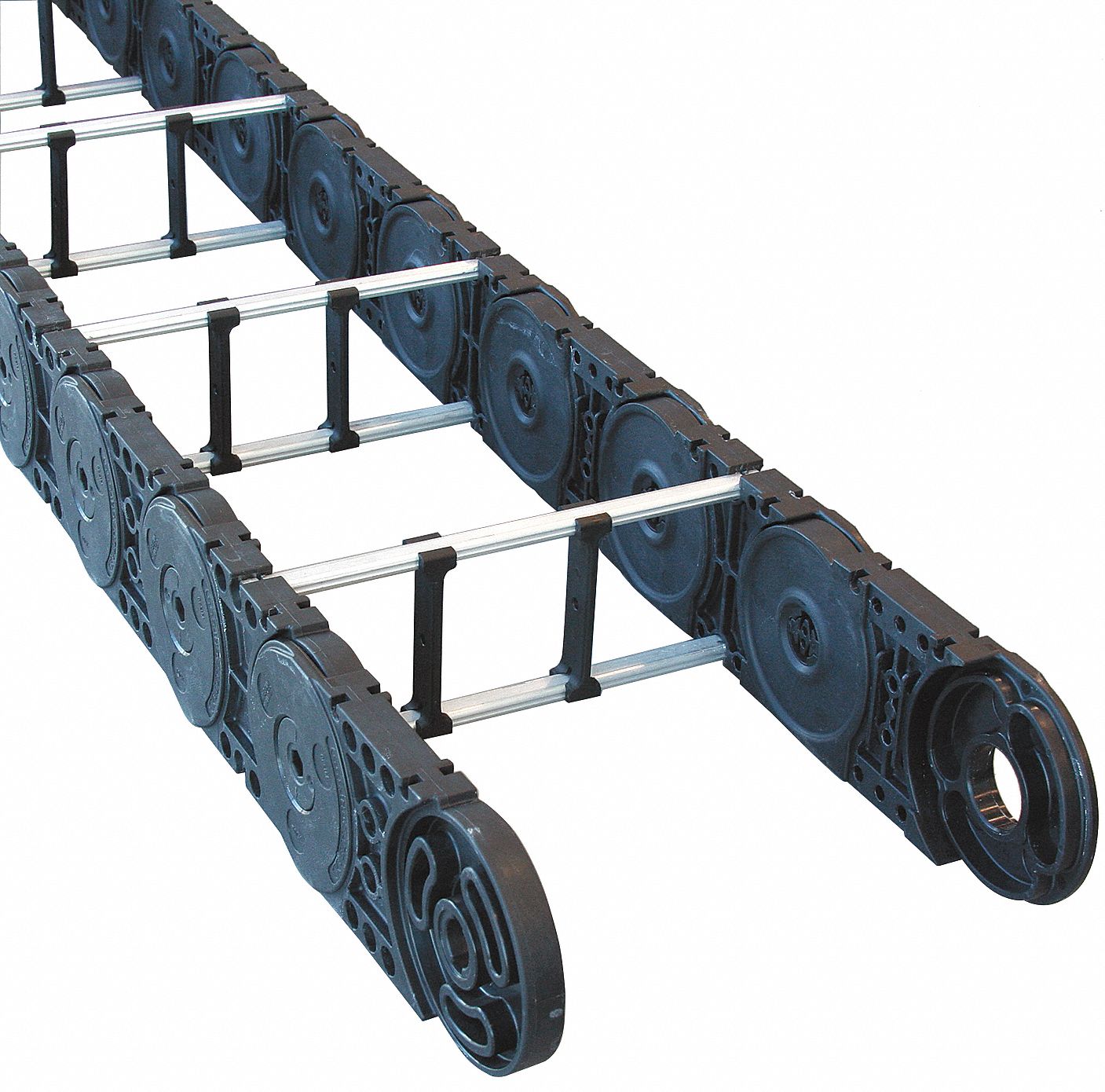 Cable and Hose Carrier: Open, 3 Channels, 3.7 in Cavity Ht, 8 in Cavity Wd, 12 in
