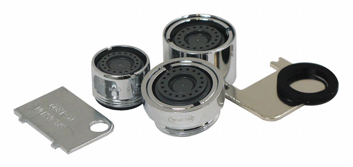 Outlet: 0.5 gpm Flow Rate, Aerated Flow Outlet, Brass, Chrome Finish, Dual