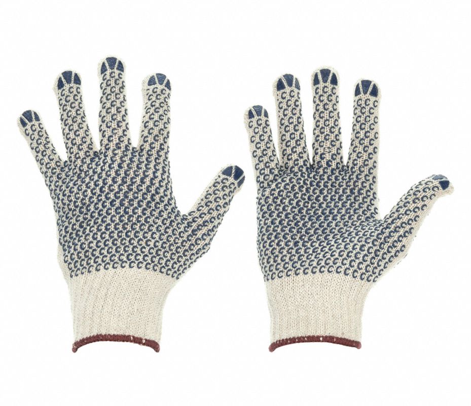 CONDOR Guantes Tejidos, Natural/Azul - 4NGY4 | 4NGY4 - Grainger México