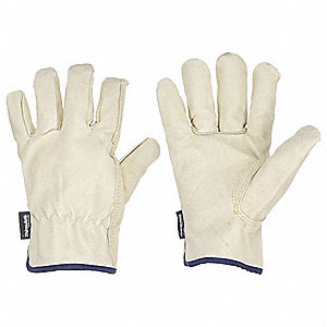 LEATHER DRIVERS GLOVES, M (8) PREMIUM COWHIDE, KEYSTONE THUMB, POLYESTER
