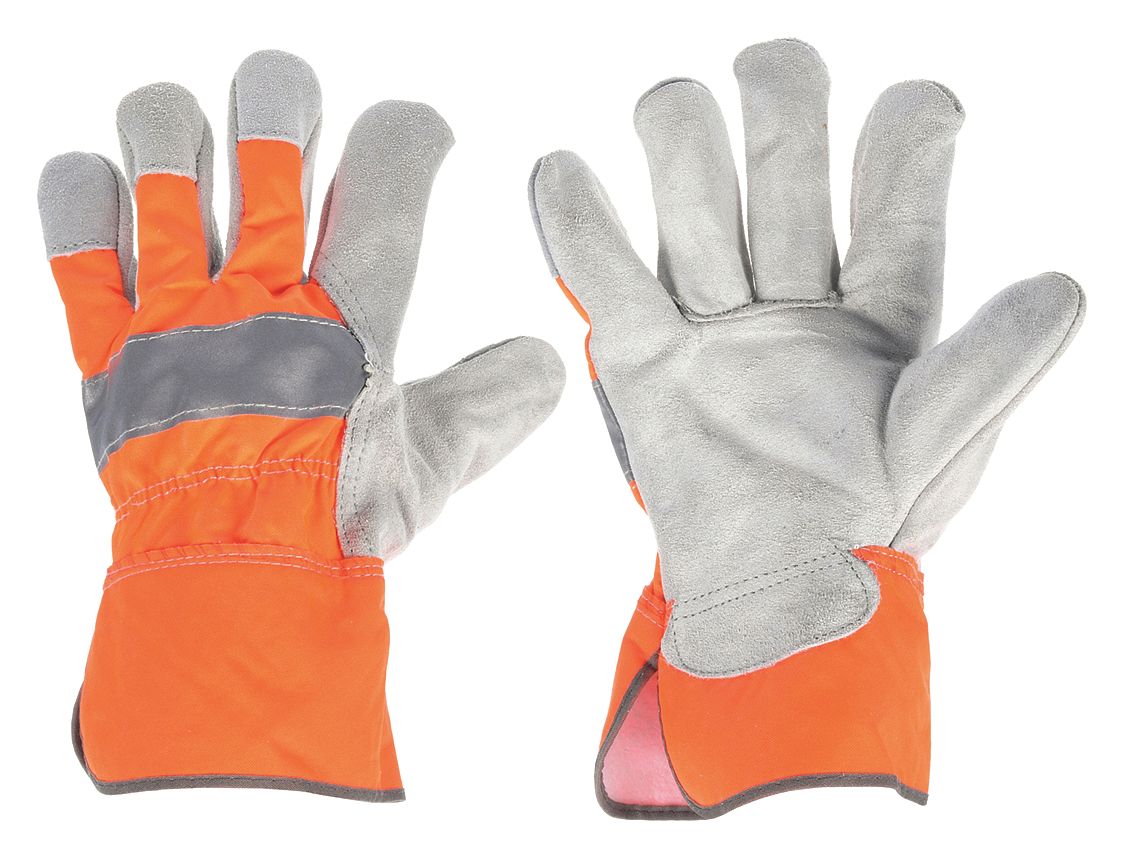 GANTS PAUME CUIR,ORANGE HV,G