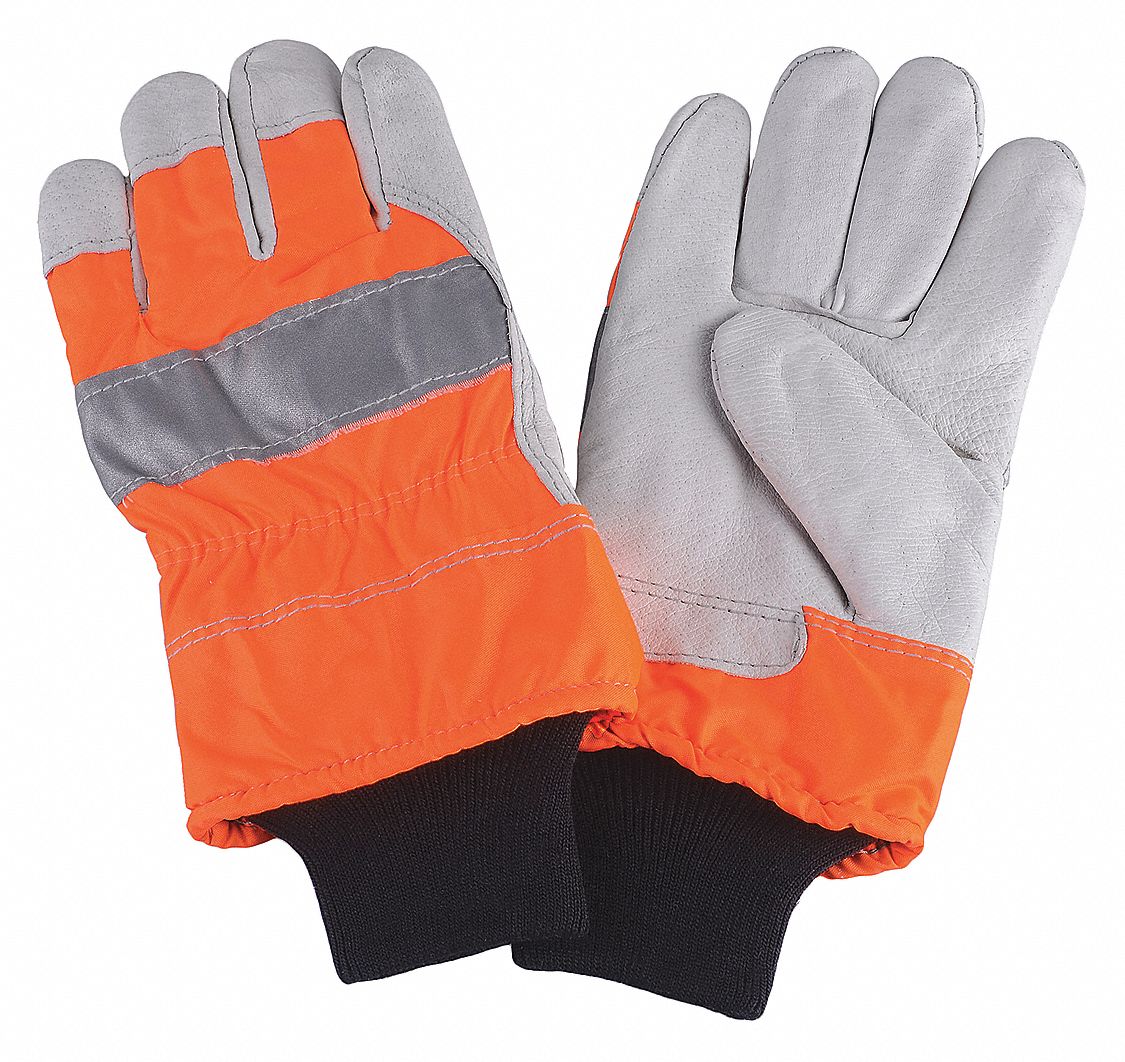 orange cotton gloves