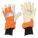 LEATHER GLOVES, L (9), COWHIDE, FULL FINGER, KNIT CUFF, COTTON/POLYESTER, HI VIS