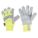 LEATHER GLOVES, M (8) PREMIUM, COWHIDE, WING THUMB, KNIT CUFF, POLYESTER, HI-VIS LIME