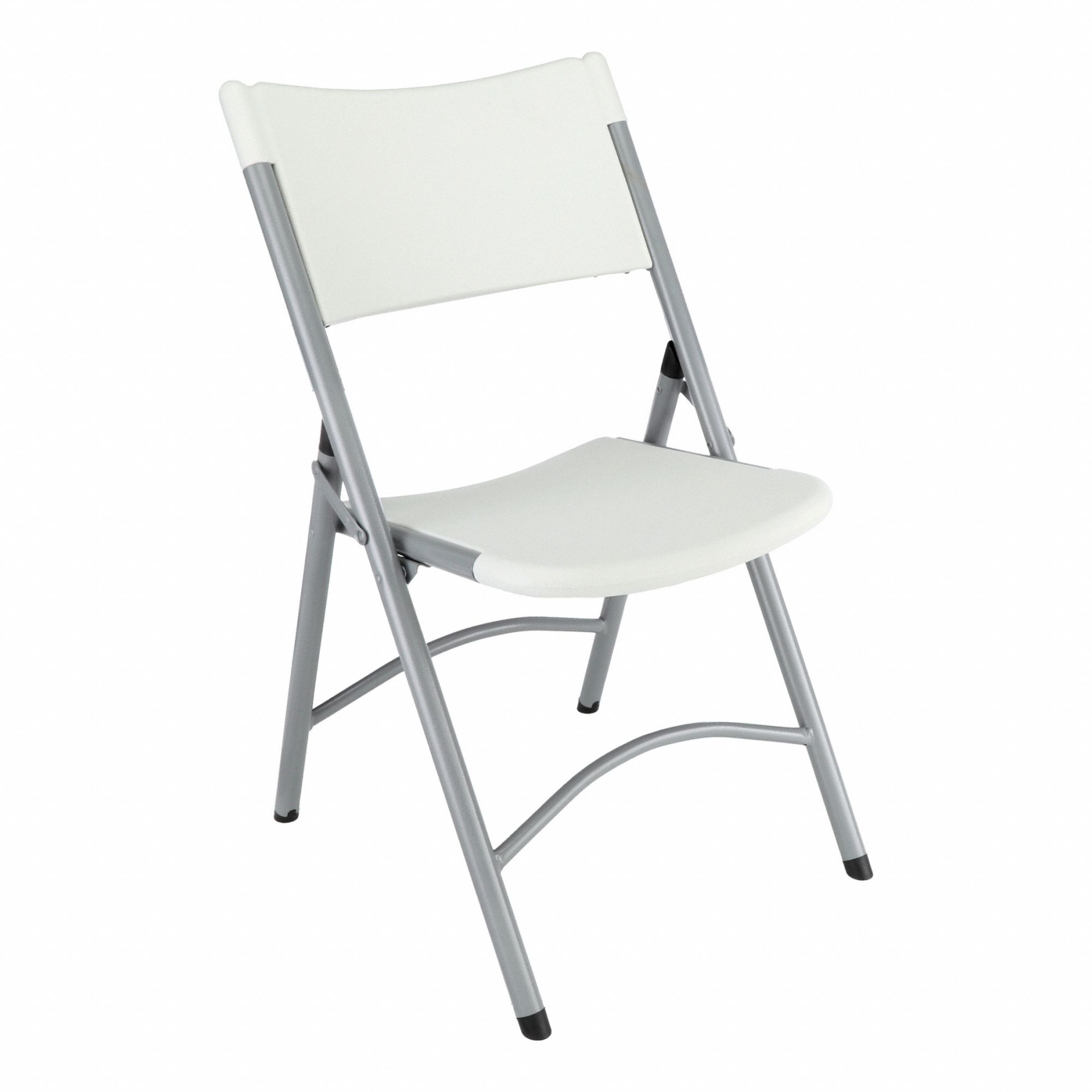 FOLDING CHAIR, PLASTIC SEAT, STEEL FRAME, WHITE SEAT, 300 LB WEIGHT CAPACITY