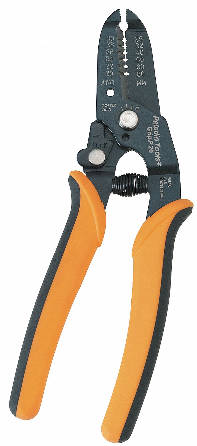 WIRE STRIPPER, 30 TO 20 AWG, 7 IN OVERALL L, DELUXE CUSHION GRIP, 32 TO 22 AWG, 6 TO 8 IN