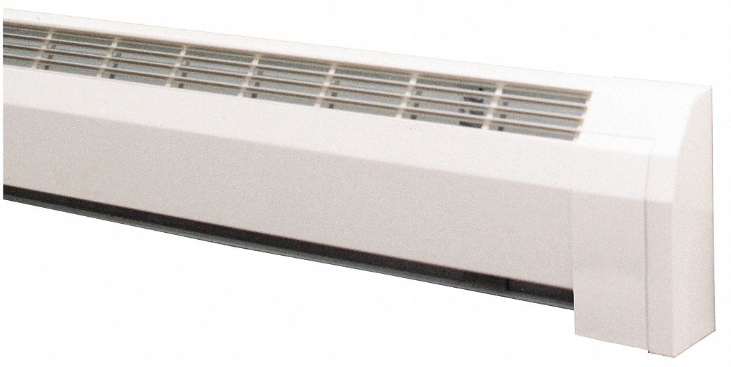 Hydronic Baseboard Heater: Hydronic Baseboard Heater, 3 ft Lg, White, Aluminum, Copper