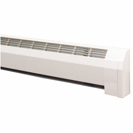Hydronic Baseboard Heater Assembly Component: End Components, White, 3 in Overall Lg