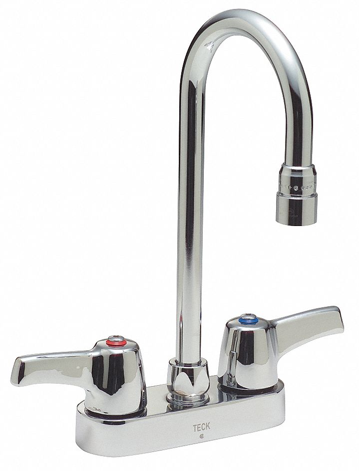 DELTA Chrome, Gooseneck, Bathroom Sink Faucet, Manual Faucet Activation