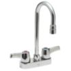 Gooseneck-Spout Dual-Lever-Handle Two-Hole Centerset Deck-Mount Bathroom Faucets