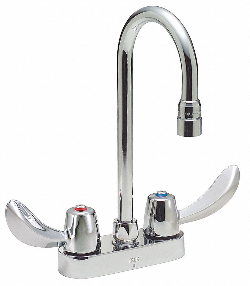 GOOSENECK KITCHEN/BATHROOM FAUCET: DELTA, COMMERCIAL, CHROME FINISH, 1.5 GPM FLOW RATE