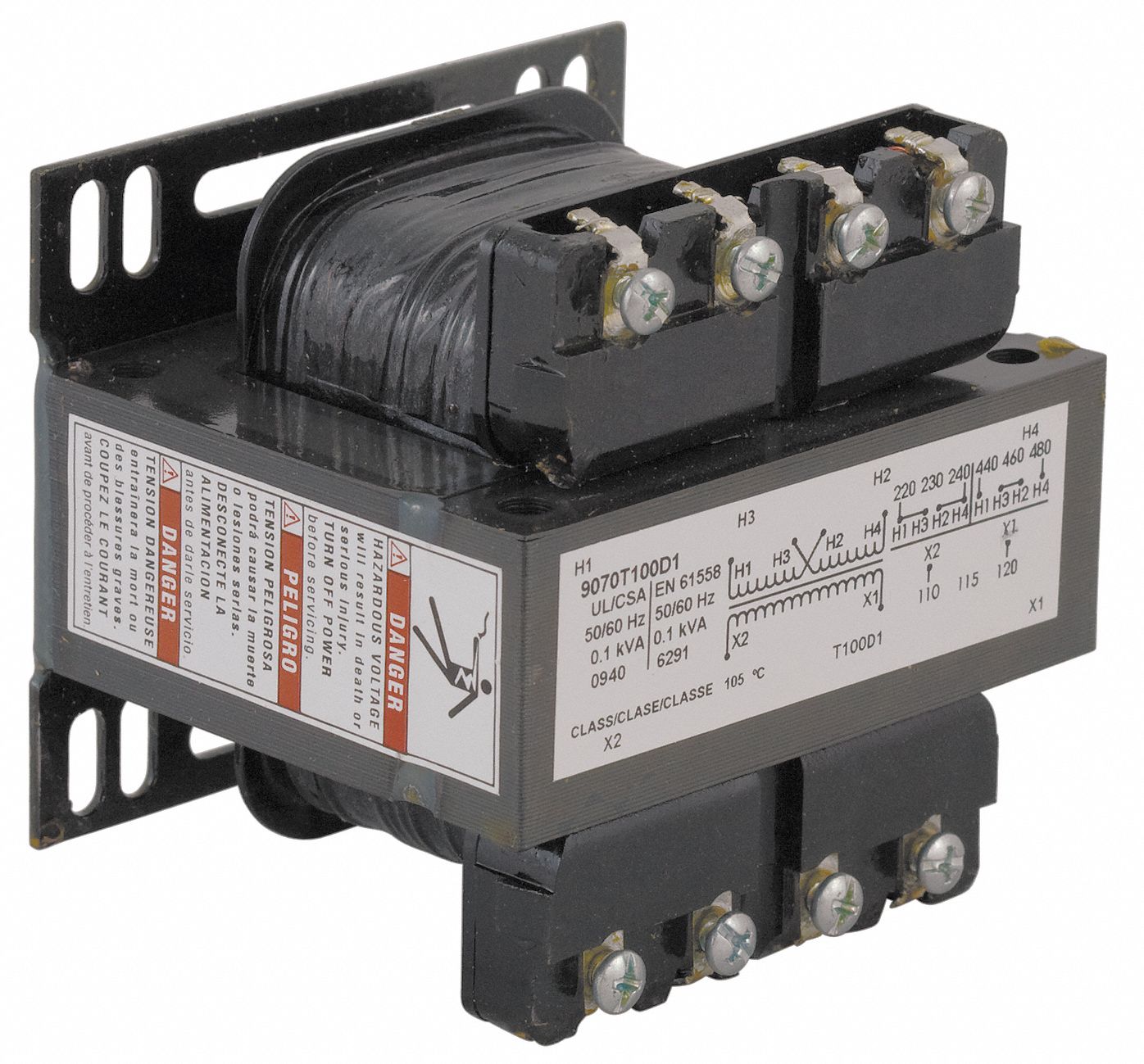 SQUARE D Control Transformer, 208V AC, 277V AC, 380V AC, 120V AC, 100 ...