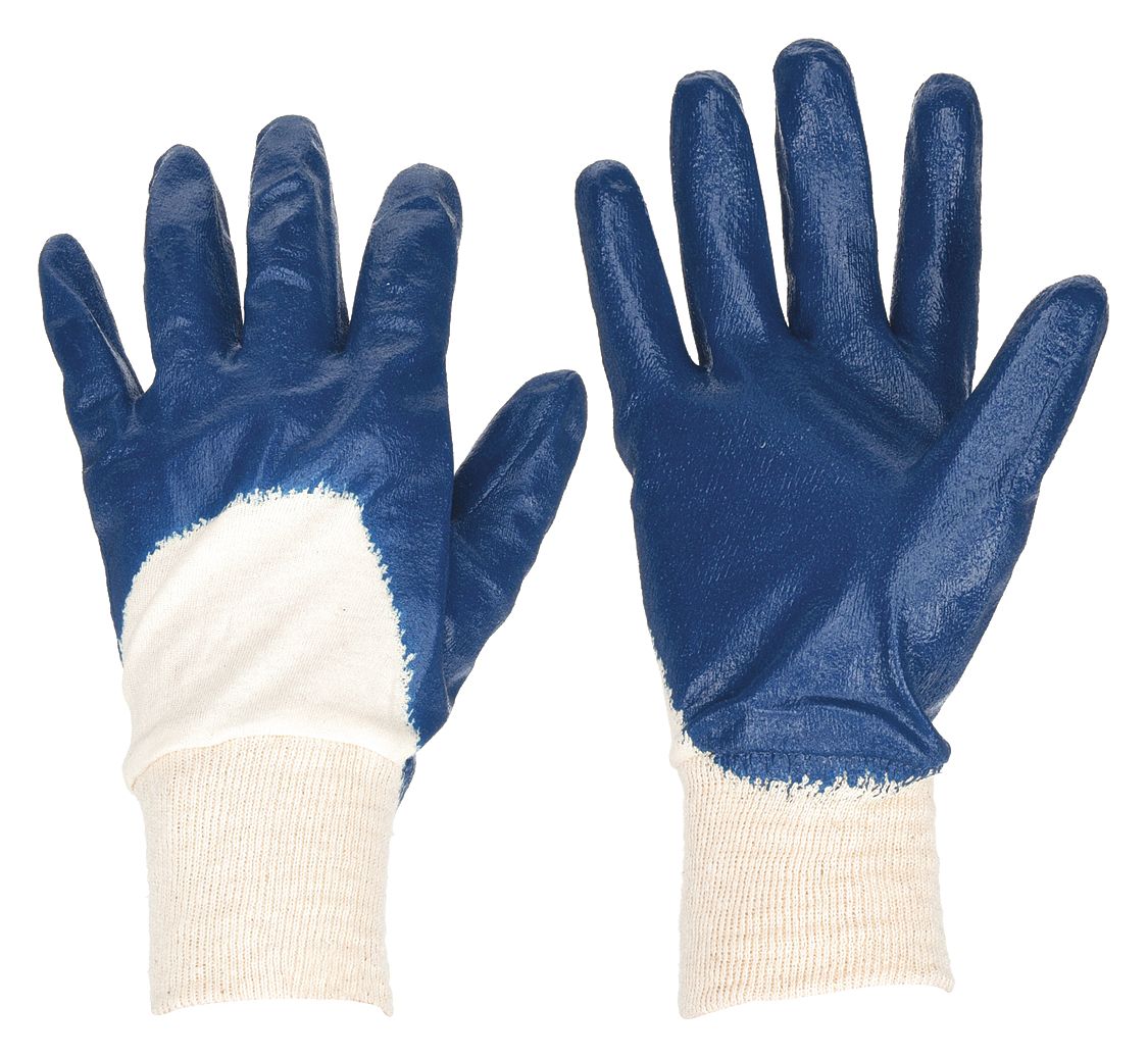 COATED GLVS,NITRILE/CTTN,S,BLUE/WHT,PR