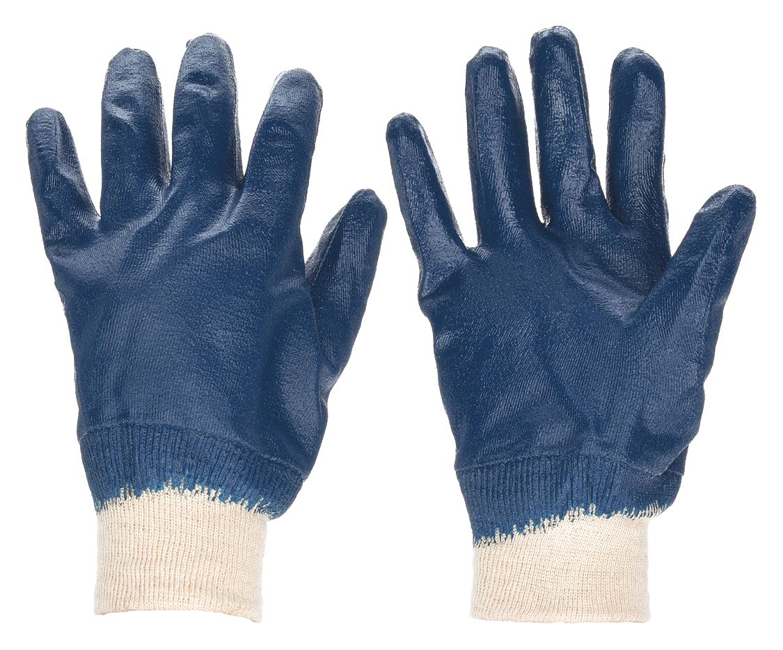 COATED GLOVES, S (7), SMOOTH, NITRILE DIPPED, ANSI ABRASION LEVEL 3, KNIT CUFF