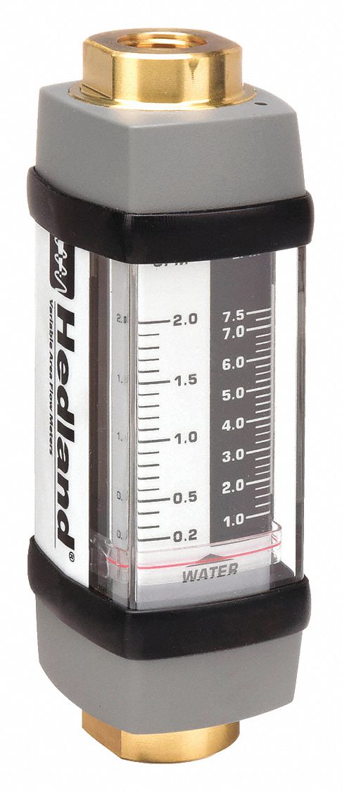 FLOWMETER,GPM/LPM 0.2 - 2.0 / 1-7.