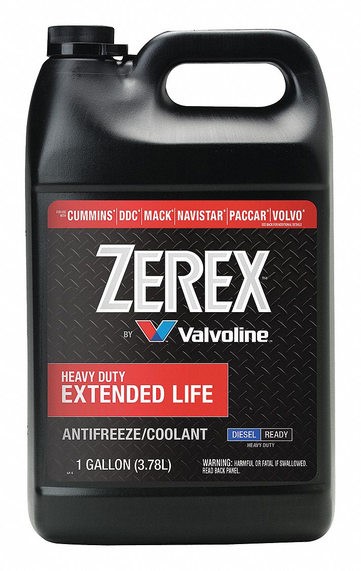 ZEREX Antifreeze Coolant: Concentrated, 1 gal Container Size, Red, OAT,  Ethylene Glycol, Bottle