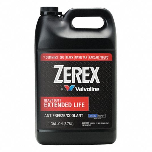 ZEREX Antifreeze Coolant: Concentrated, 1 gal Container Size, Red, OAT,  Ethylene Glycol, Bottle